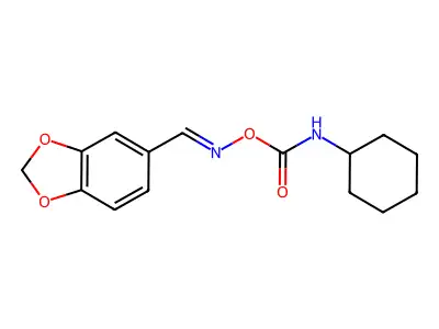 (1,3-benzodioxol-5-ylmethylideneamino) N-cyclohexylcarbamate structure
