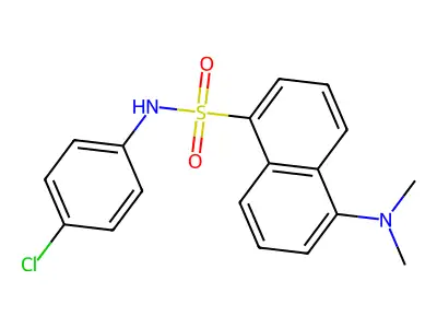 N-(4-chlorophenyl)-5-(dimethylamino)naphthalene-1-sulfonamide structure