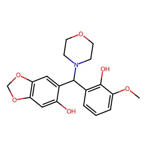 6-[(2-Hydroxy-3-methoxyphenyl)-morpholin-4-ylmethyl]-1,3-benzodioxol-5-ol structure