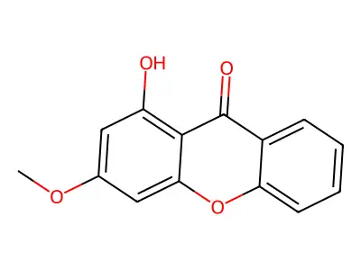 Xanthen-9-one, 1-hydroxy-3-methoxy- structure