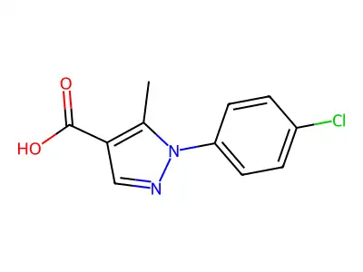 1-(4-chlorophenyl)-5-methyl-1H-pyrazole-4-carboxylic acid structure