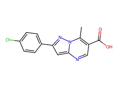 2-(4-Chlorophenyl)-7-methylpyrazolo(1,5-a)pyrimidine-6-carboxylic acid structure