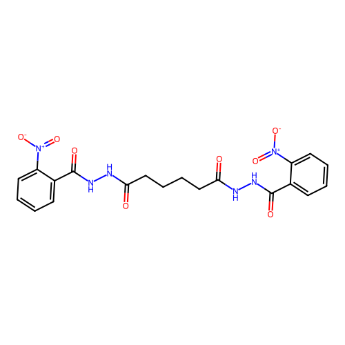 N'~1~,N'~6~-bis[(2-nitrophenyl)carbonyl]hexanedihydrazide structure