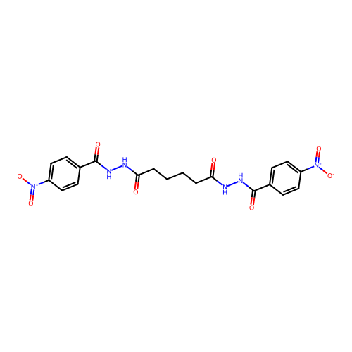 1-N',6-N'-bis(4-nitrobenzoyl)hexanedihydrazide structure