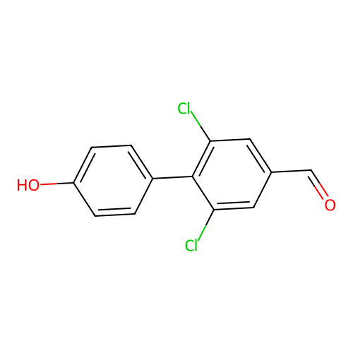 2,6-Dichloro-4'-hydroxy-(1,1'-biphenyl)-4-carboxaldehyde structure