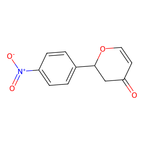 2-{4-nitrophenyl}-2,3-dihydro-4H-pyran-4-one structure