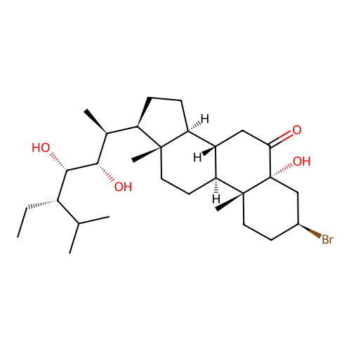 3-Bromo-5,22,23-trihydroxystigmastan-6-one structure