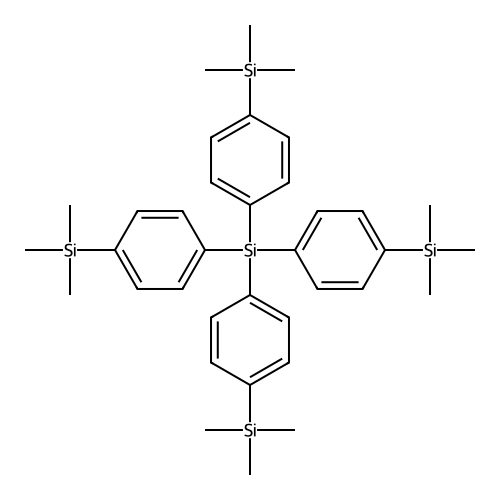 Tetrakis(4-(trimethylsilyl)phenyl)silane structure