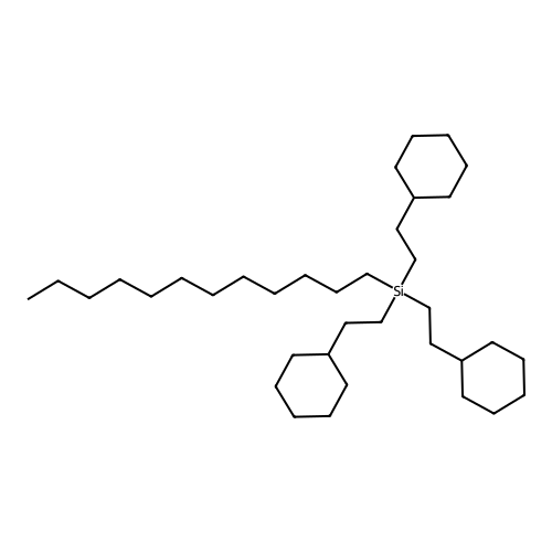 Dodecyltris(2-cyclohexylethyl)silane structure