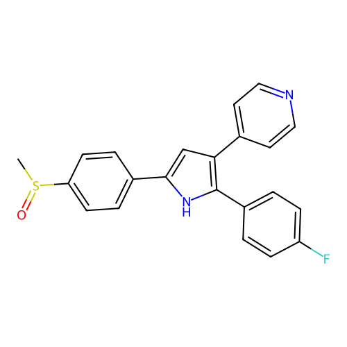 Pyridine, 4-(2-(4-fluorophenyl)-5-(4-(methylsulfinyl)phenyl)-1H-pyrrol-3-yl)- structure