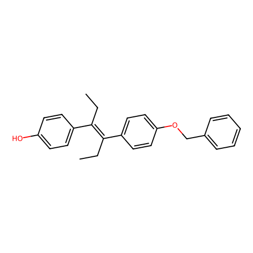 trans-4-(1-Ethyl-2-(4-(phenylmethoxy)phenyl)-1-butenyl)phenol structure