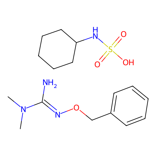Guanidine, 3-(benzyloxy)-1,1-dimethyl-, cyclohexanesulfamate structure