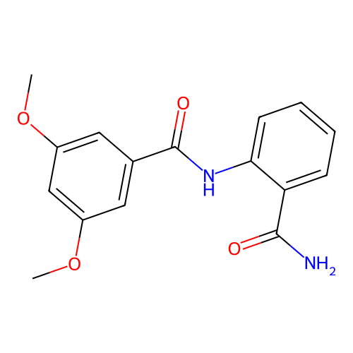 N-(2-carbamoylphenyl)-3,5-dimethoxybenzamide structure