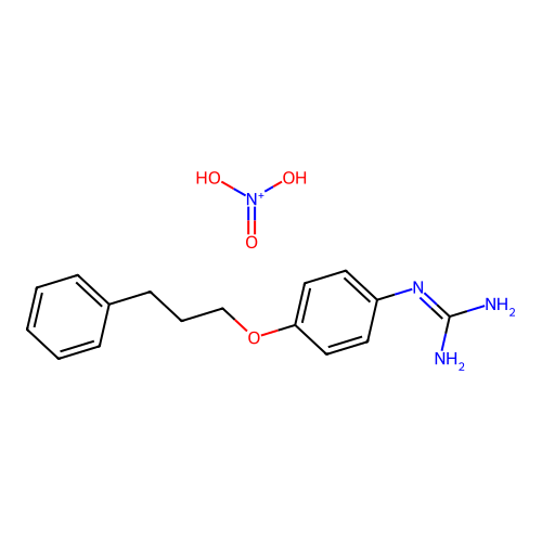 Dihydroxy(oxo)azanium;2-[4-(3-phenylpropoxy)phenyl]guanidine structure