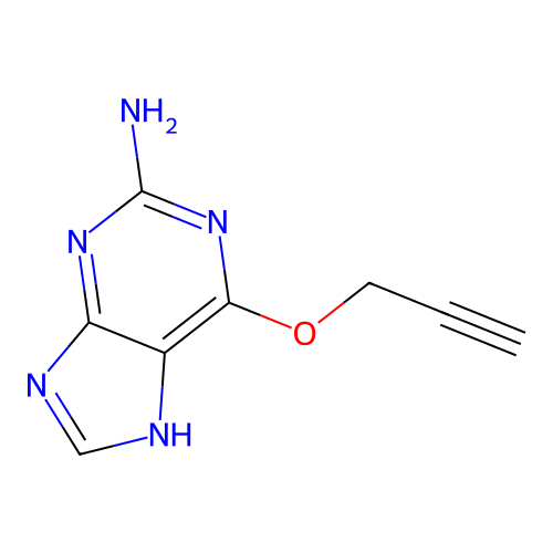 6-(prop-2-yn-1-yloxy)-9H-purin-2-amine structure