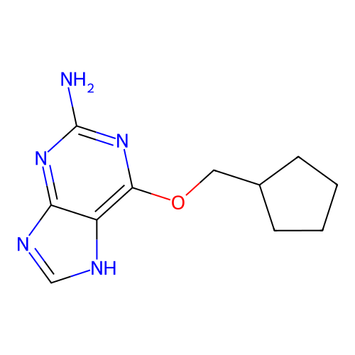 6-(cyclopentylmethoxy)-9H-purin-2-amine structure