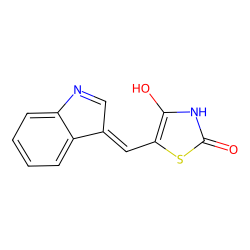 (5Z)-5-[(1H-indol-3-yl)methylidene]-1,3-thiazolidine-2,4-dione structure