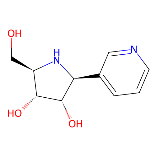 (2R,3R,4S,5S)-2-(Hydroxymethyl)-5-(pyridin-3-yl)pyrrolidine-3,4-diol structure