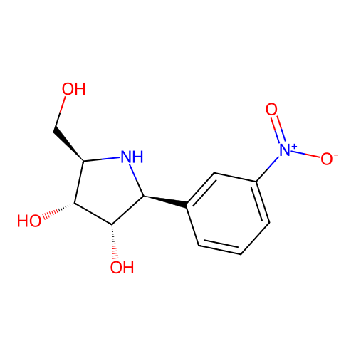 (2R,3R,4S,5S)-2-(Hydroxymethyl)-5-(3-nitrophenyl)pyrrolidine-3,4-diol structure