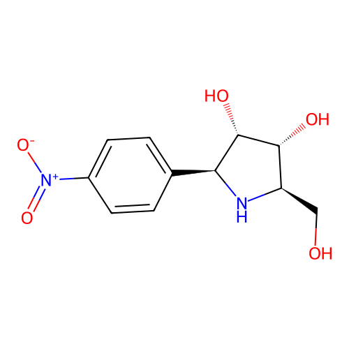 (2R,3R,4S,5S)-2-(Hydroxymethyl)-5-(4-nitrophenyl)pyrrolidine-3,4-diol structure