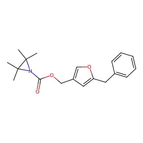 (5-Benzyl-3-furyl)methyl 2,2,3,3-tetramethyl-1-aziridinecarboxylate structure