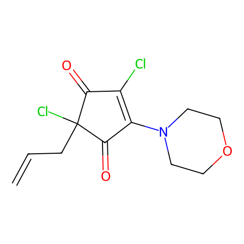 2,4-Dichloro-5-(morpholin-4-yl)-2-(prop-2-en-1-yl)cyclopent-4-ene-1,3-dione structure