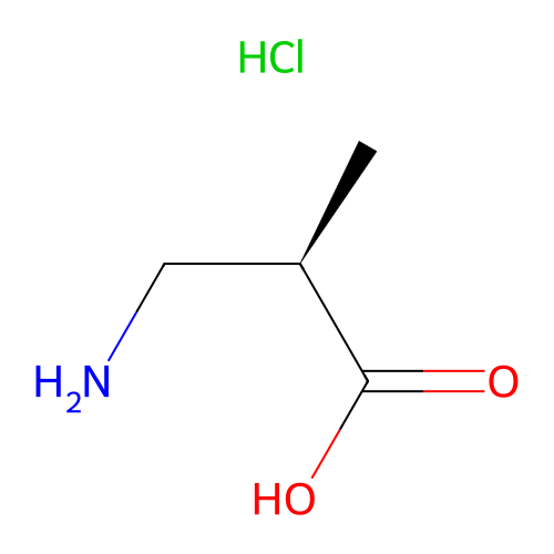 (R)-3-Amino-2-methylpropanoic acid hydrochloride structure