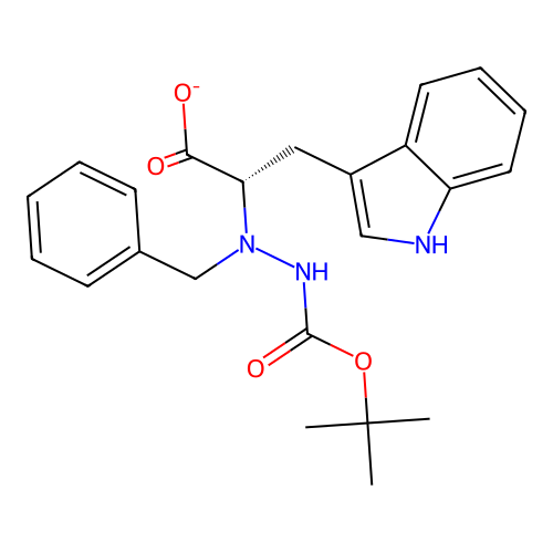 2-{1-Benzyl-2-[tert-butoxy(hydroxy)methylidene]hydrazinyl}-3-(1H-indol-3-yl)propanoate structure
