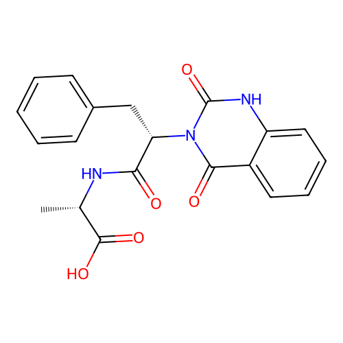 (S)-2-((S)-2-(2,4-dioxo-1,2-dihydroquinazolin-3(4H)-yl)-3-phenylpropanamido)propanoic acid structure