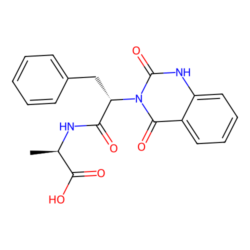 (R)-2-((S)-2-(2,4-dioxo-1,2-dihydroquinazolin-3(4H)-yl)-3-phenylpropanamido)propanoic acid structure