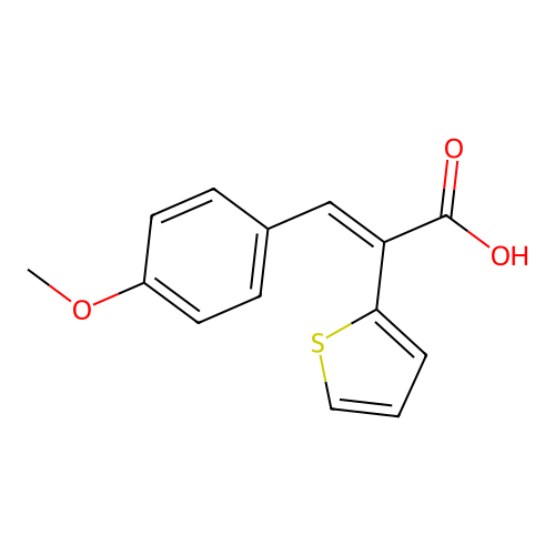 (2Z)-3-(4-methoxyphenyl)-2-thien-2-ylacrylic acid structure