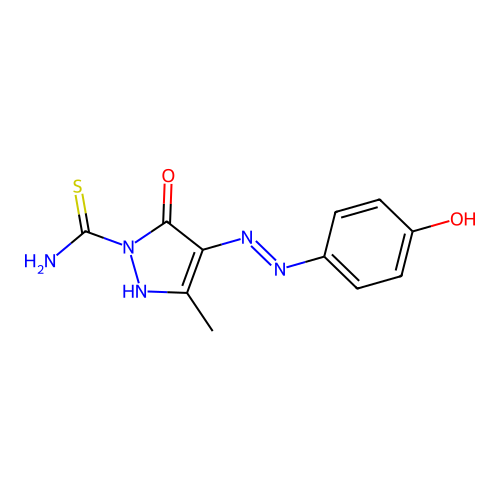 4-[(4-hydroxyphenyl)hydrazono]-3-methyl-5-oxo-4,5-dihydro-1H-pyrazole-1-carbothioamide structure