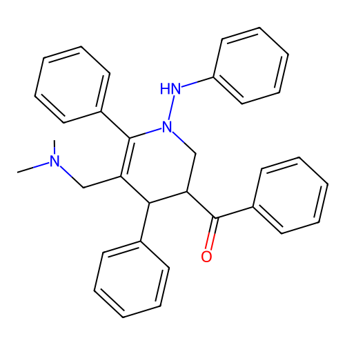 1-Anilino-3-benzoyl-5-[(dimethylamino)methyl]-4,6-diphenyl-1,2,3,4-tetrahydropyridine structure