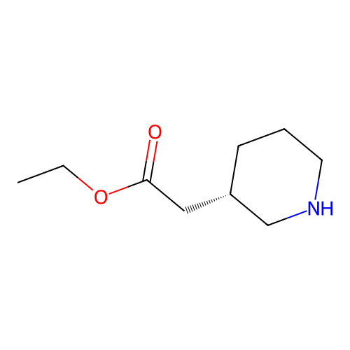 3-Piperidineacetic acid, ethyl ester, (3S)- structure