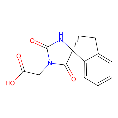 (S)-2-(2,5-Dioxo-2',3'-dihydrospiro[imidazolidine-4,1'-inden]-1-yl)acetic acid structure