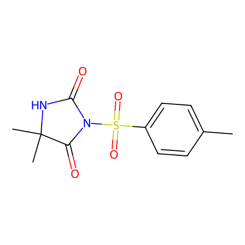 5,5-Dimethyl-3-(4-methylphenyl)sulfonylimidazolidine-2,4-dione structure