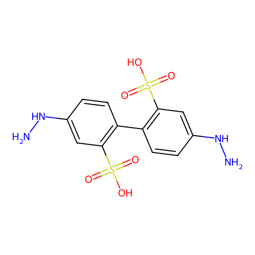 4,4'-Dihydrazino[1,1'-biphenyl]-2,2'-disulfonic acid structure