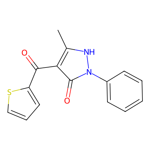 (5-Hydroxy-3-methyl-1-phenyl-pyrazol-4-yl)-(2-thienyl)methanone structure