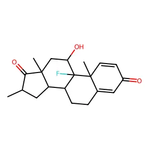 9alpha-Fluoro-11beta-hydroxy-16alpha-methylandrosta-1,4-diene-3,17-dione structure
