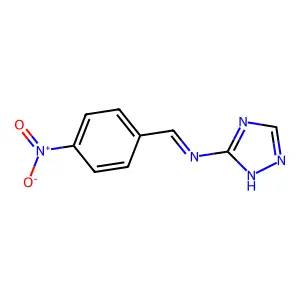 (E)-1-(4-nitrophenyl)-N-(4H-1,2,4-triazol-3-yl)methanimine structure