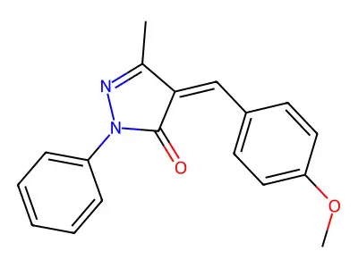 (4E)-4-(4-methoxybenzylidene)-5-methyl-2-phenyl-2,4-dihydro-3H-pyrazol-3-one structure
