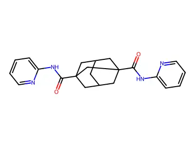 N,N'-di-2-pyridinyl-1,3-adamantanedicarboxamide structure