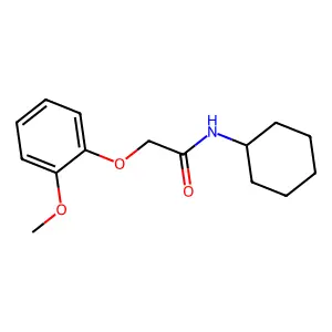 N-cyclohexyl-2-(2-methoxyphenoxy)acetamide structure