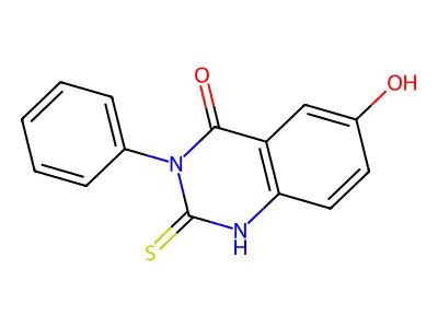 6-Hydroxy-3-phenyl-2-sulfanyl-3,4-dihydroquinazolin-4-one structure