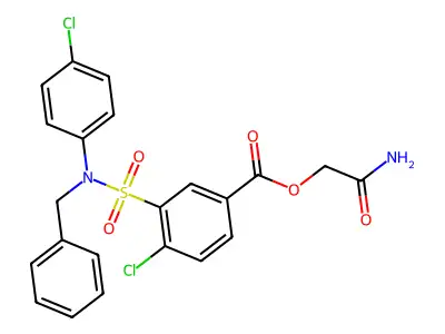 (2-Amino-2-oxoethyl) 3-[benzyl-(4-chlorophenyl)sulfamoyl]-4-chlorobenzoate structure