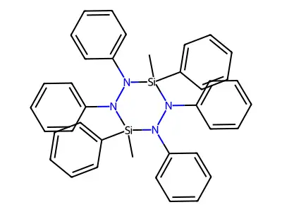 3,6-Dimethyl-1,2,3,4,5,6-hexaphenyl-1,2,4,5-tetraaza-3,6-disilacyclohexane structure