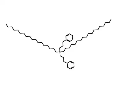 Dioctadecylbis(3-phenylpropyl)silane structure