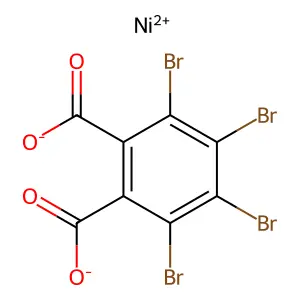 1,2-Benzenedicarboxylic acid, 3,4,5,6-tetrabromo-, nickel(2+) salt (1:1) structure