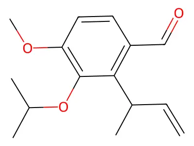 Benzaldehyde, 4-methoxy-3-(1-methylethoxy)-2-(1-methyl-2-propenyl)- structure