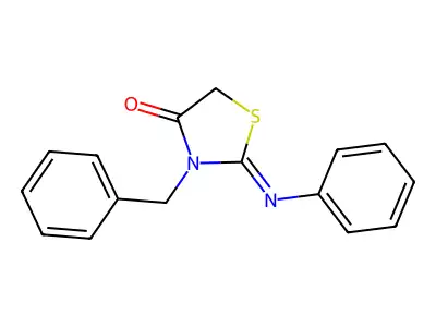 3-Benzyl-2-(phenylimino)-1,3-thiazolidin-4-one structure